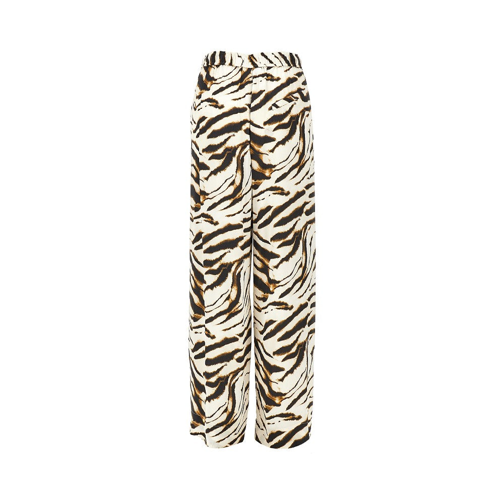 GANNI Ganni Women Satin Pants With Zebra-Striped Print
