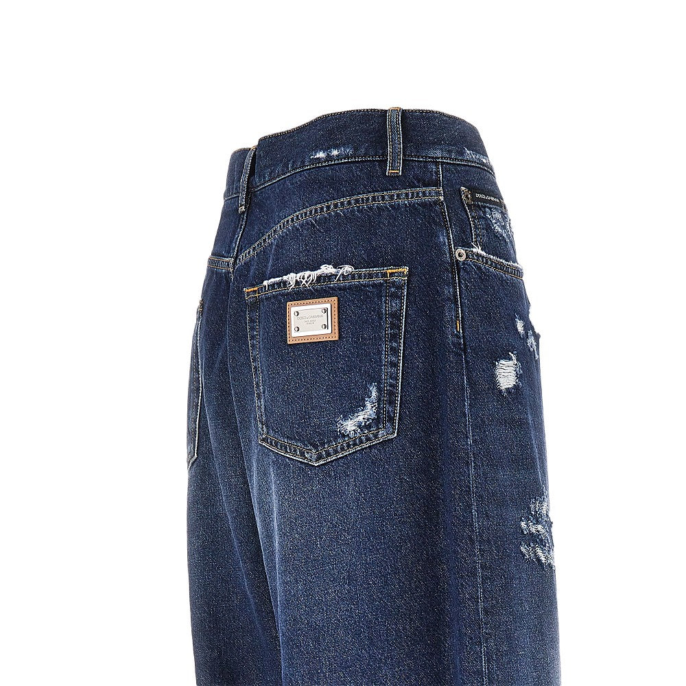 DOLCE&GABBANA Dolce&Gabbana Women Distressed Denim Oversized Pants
