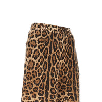 Dolce&Gabbana Women Wide-Leg Pants With Leopard-Print