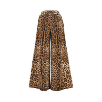 Dolce&Gabbana Women Wide-Leg Pants With Leopard-Print