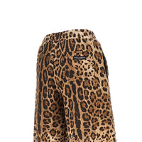 Dolce&Gabbana Women Wide-Leg Pants With Leopard-Print