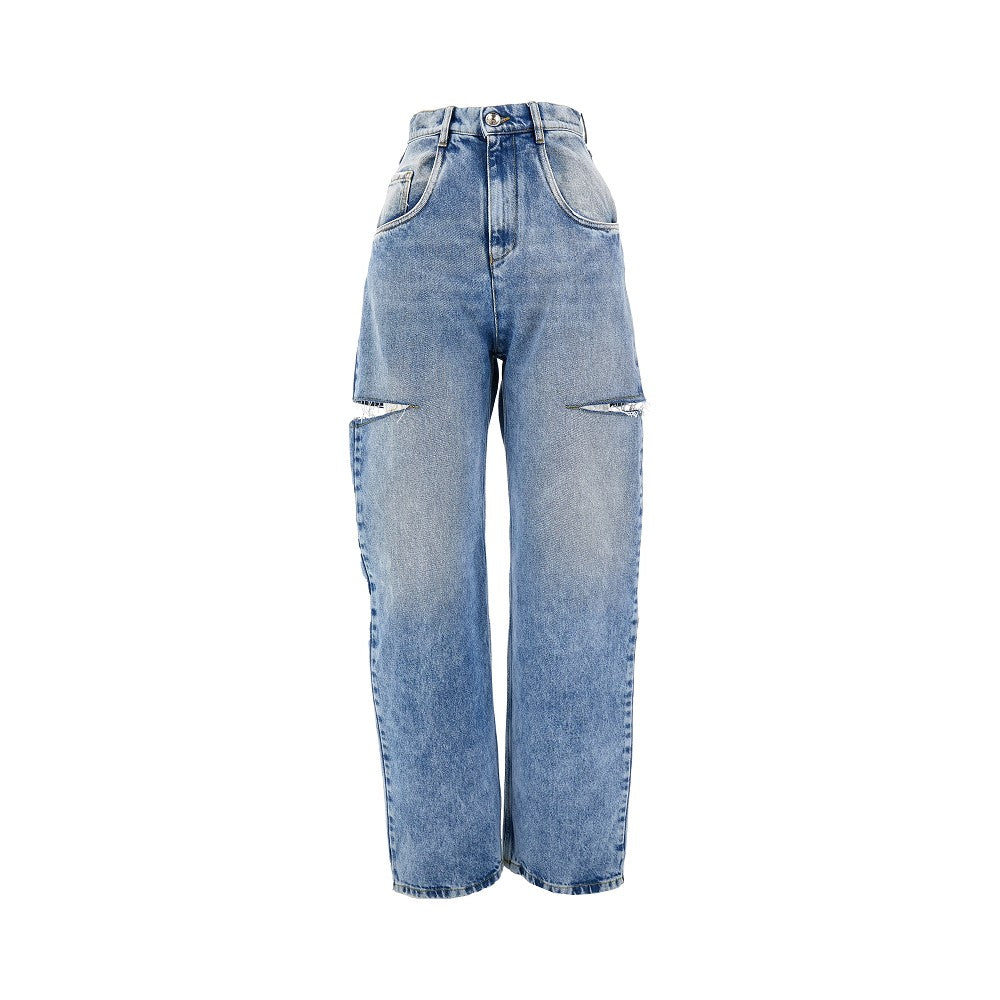 Maison Margiela Women High-Rise Jeans With Side Rips