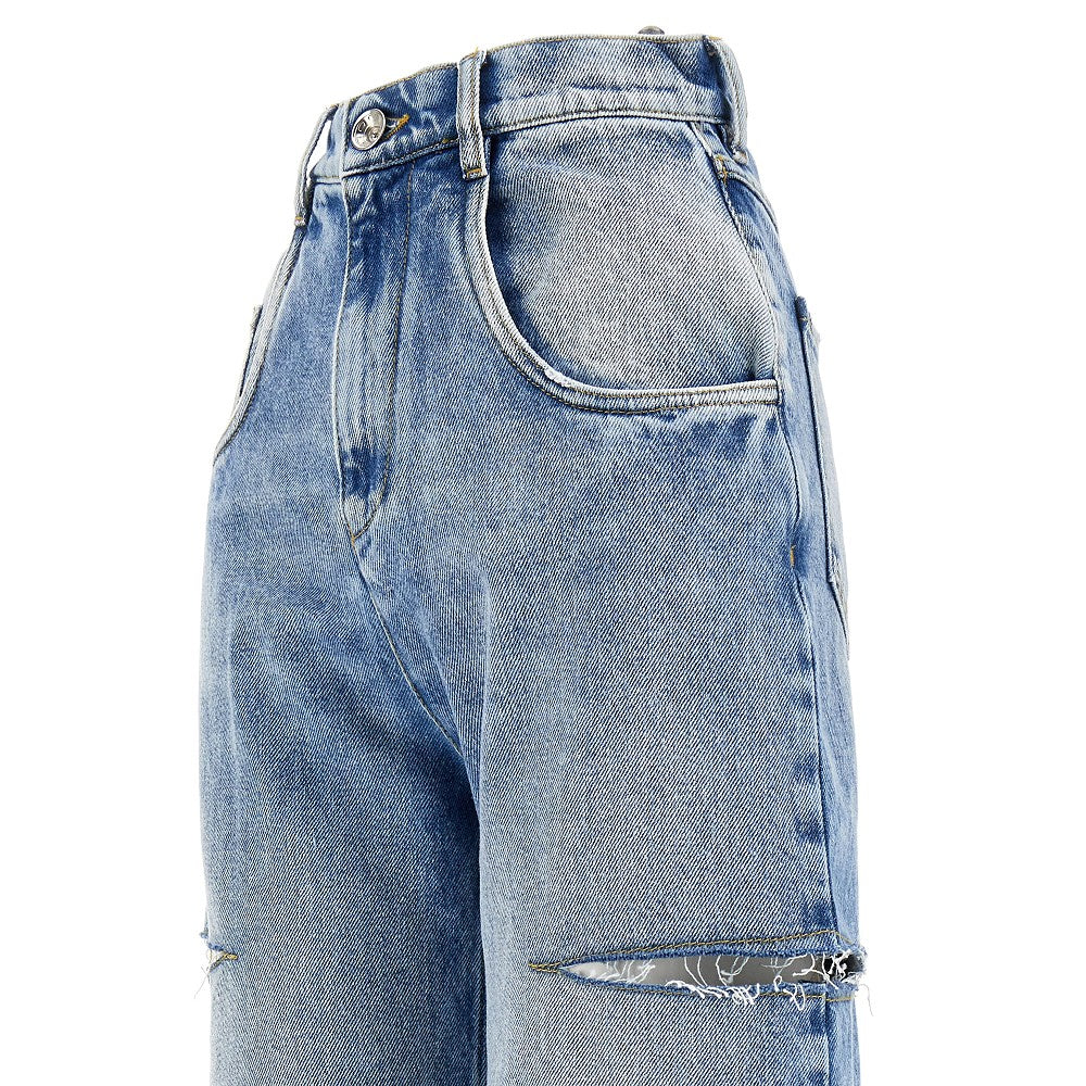 Maison Margiela Women High-Rise Jeans With Side Rips