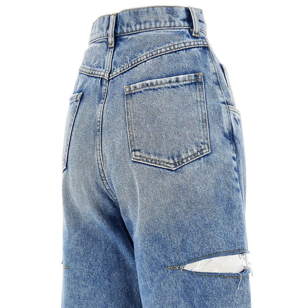 Maison Margiela Women High-Rise Jeans With Side Rips