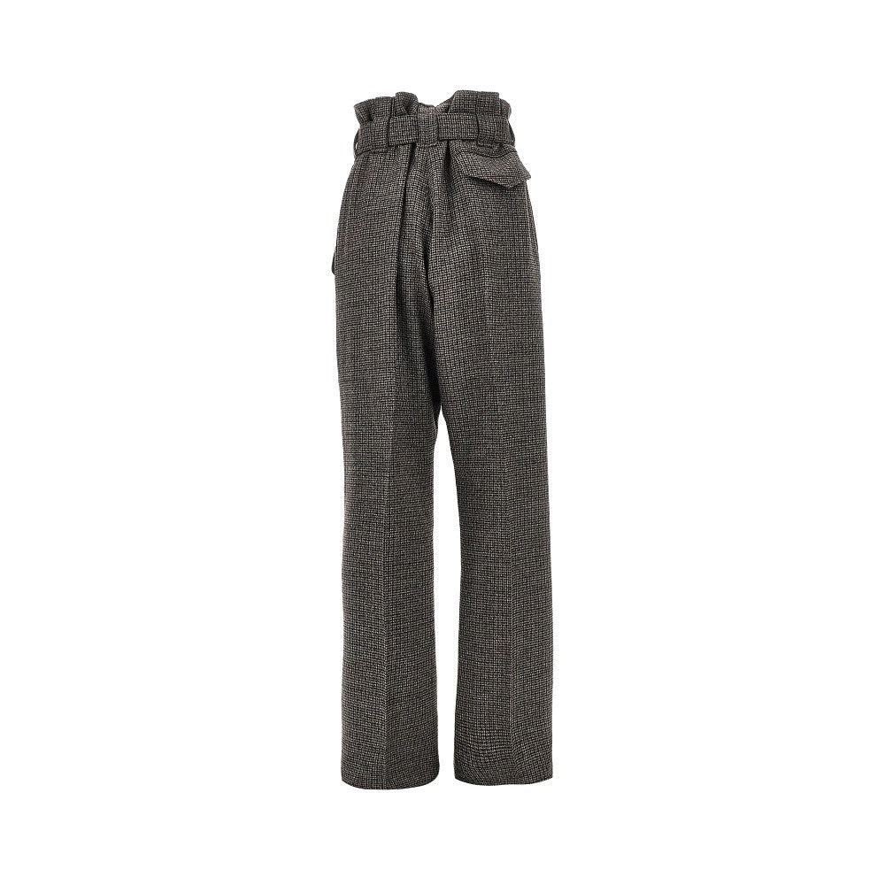 Etro Women Check Wool Pants With Belt
