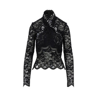 RABANNE Rabanne Women Lace Top With Metal Eyelets Details