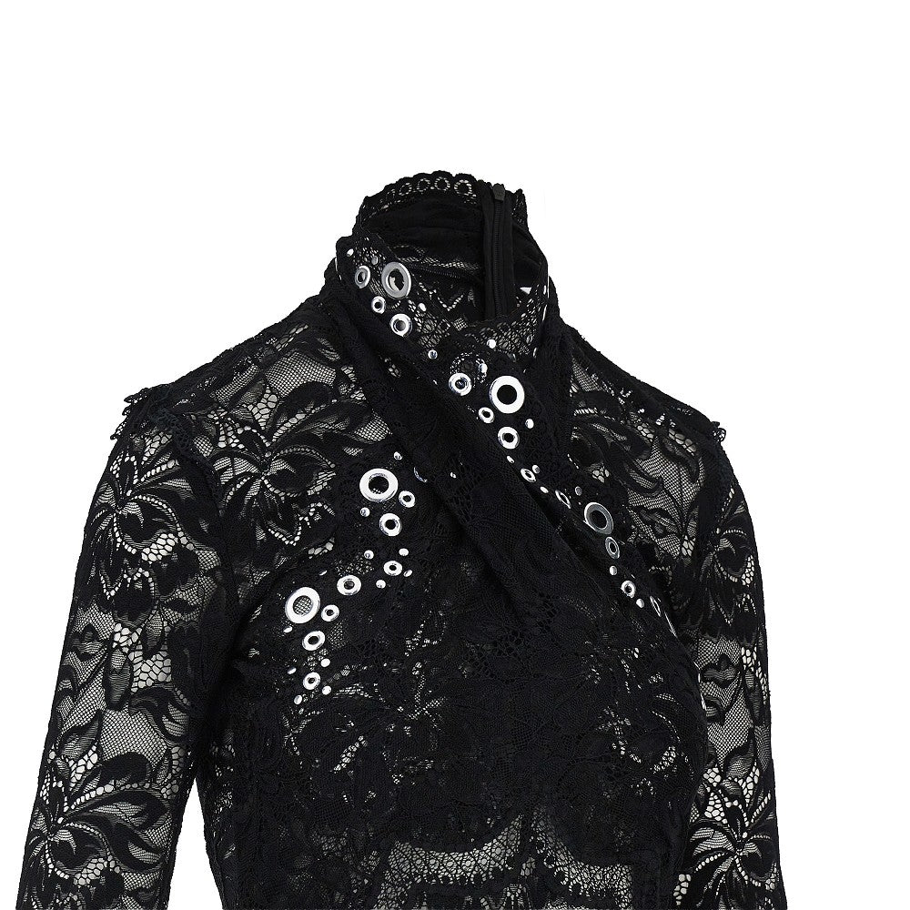 RABANNE Rabanne Women Lace Top With Metal Eyelets Details
