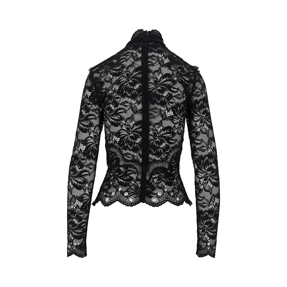RABANNE Rabanne Women Lace Top With Metal Eyelets Details
