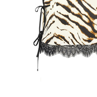 GANNI Ganni Women Satin Top With Zebra-Striped Print