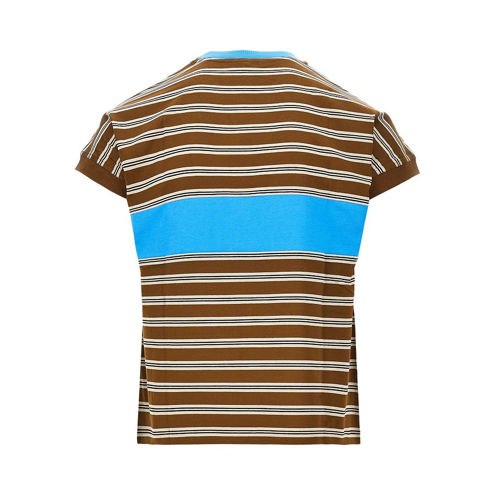 Versace Men Cotton T-Shirt With Logo Embroidery