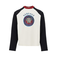 Versace Men Cotton T-Shirt With Medusa Logo Print