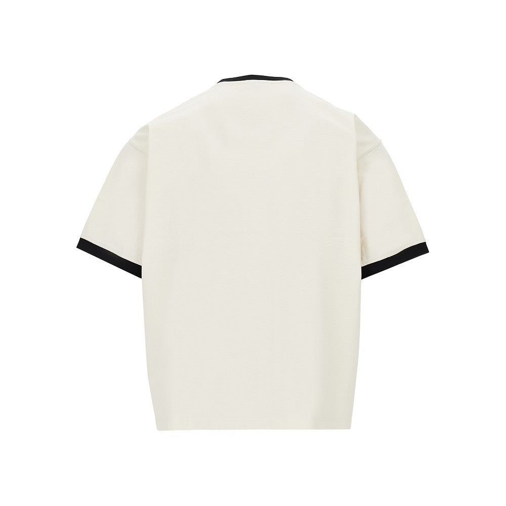 Versace Men Cotton T-Shirt With Medusa Coin Print