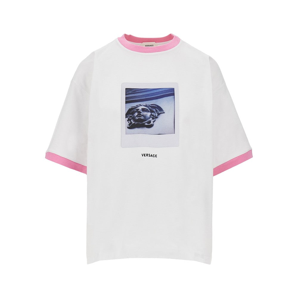 Versace Women Cotton T-Shirt With 'Medusa Polaroid' Print