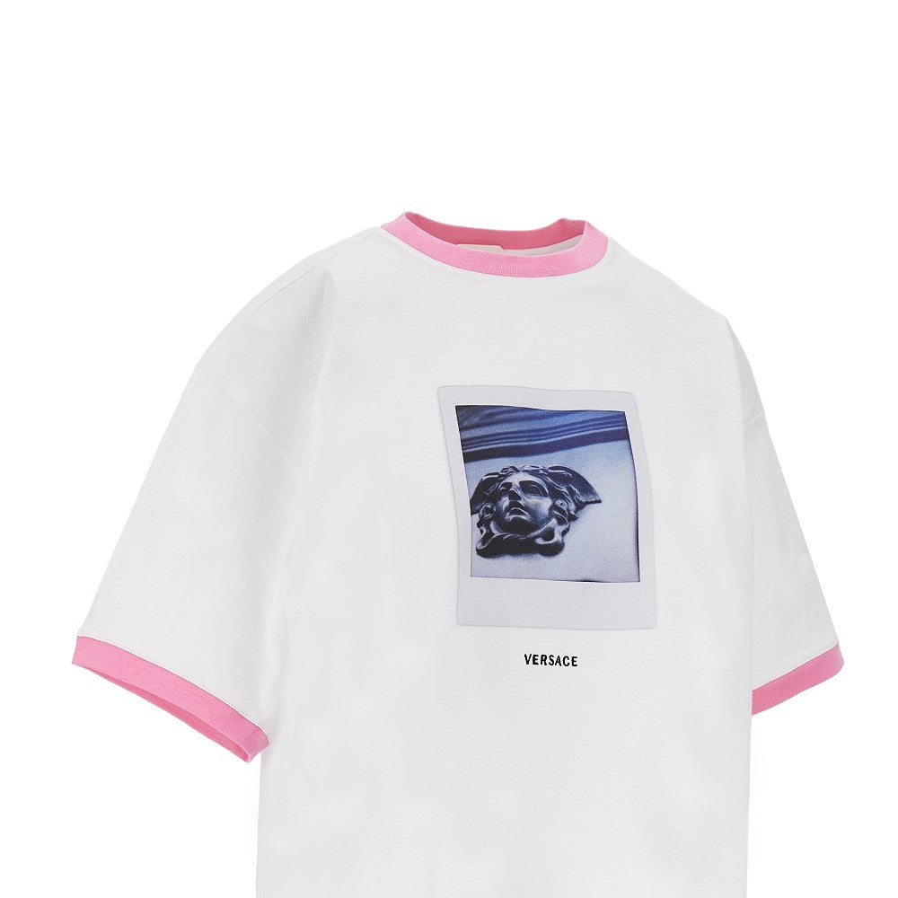 Versace Women Cotton T-Shirt With 'Medusa Polaroid' Print