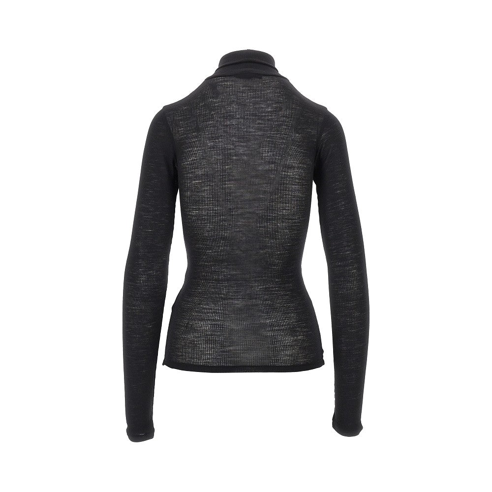 Versace Women Ribbed Wool Turtleneck Top