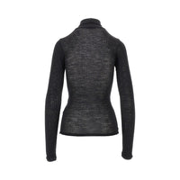 Versace Women Ribbed Wool Turtleneck Top