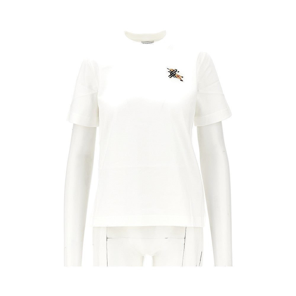 Burberry Women Knight Check Embroidery T-Shirt