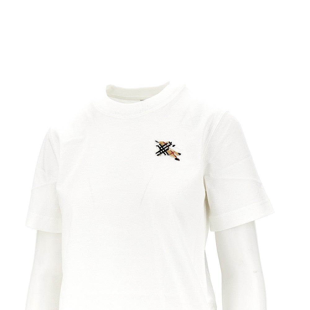 Burberry Women Knight Check Embroidery T-Shirt