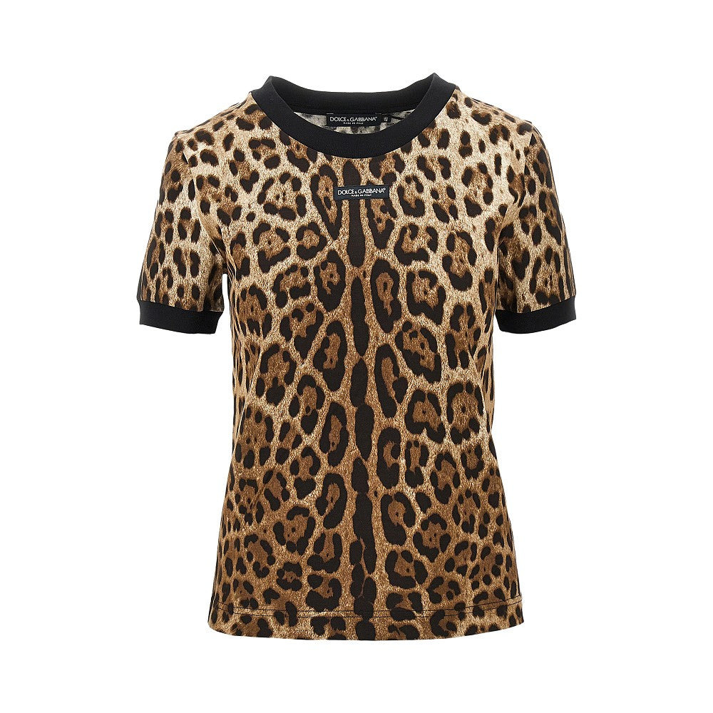 Dolce&Gabbana Women Leopard-Print Jersey T-Shirt