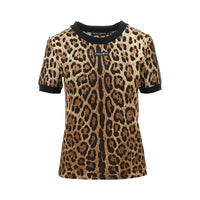 Dolce&Gabbana Women Leopard-Print Jersey T-Shirt