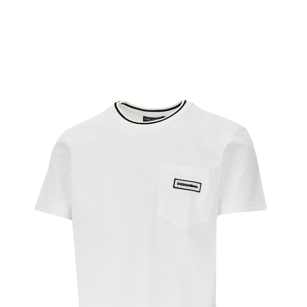 Dolce&Gabbana Men T-Shirt With Pocket And Logo Patch