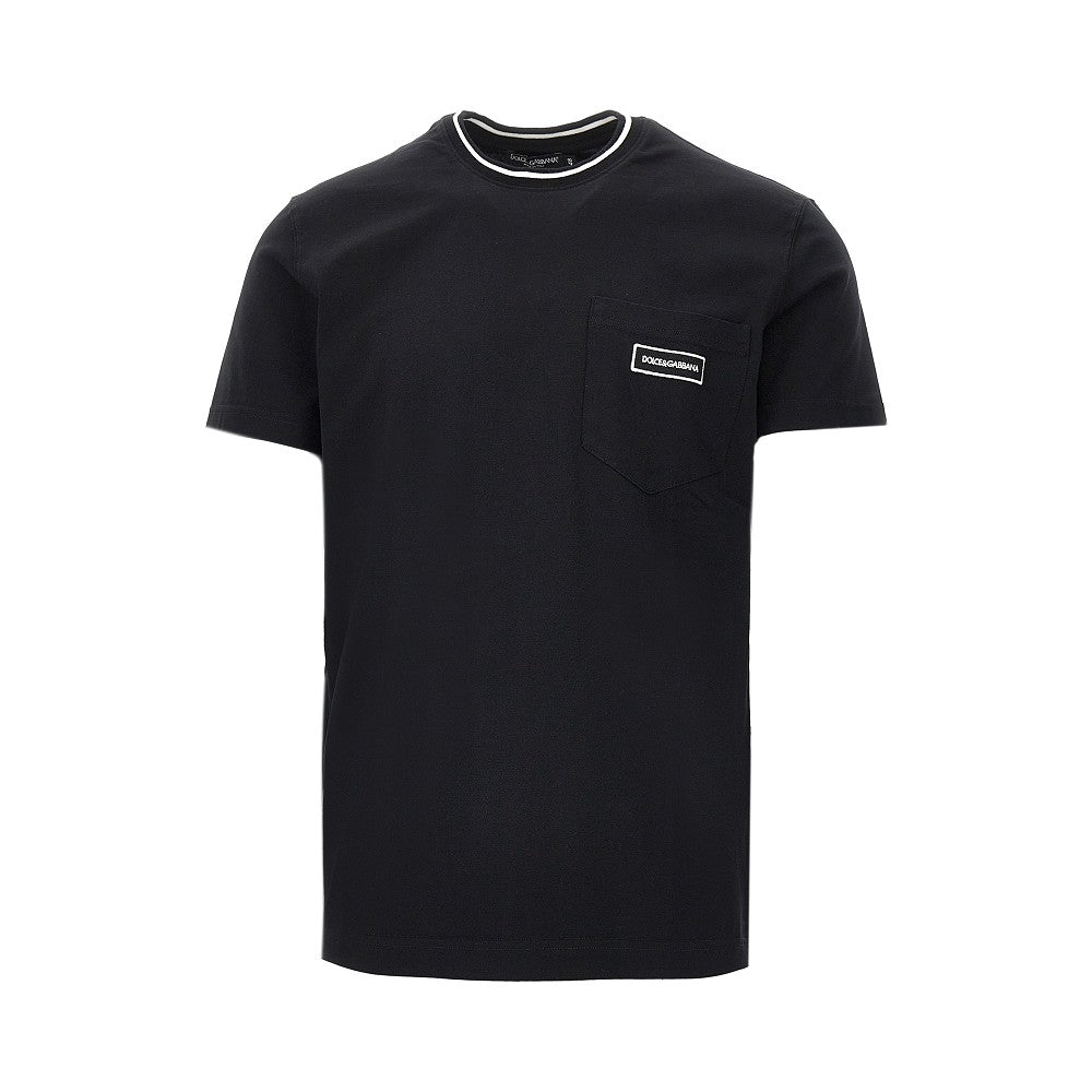 Dolce&Gabbana Men T-Shirt With Pocket And Logo Patch