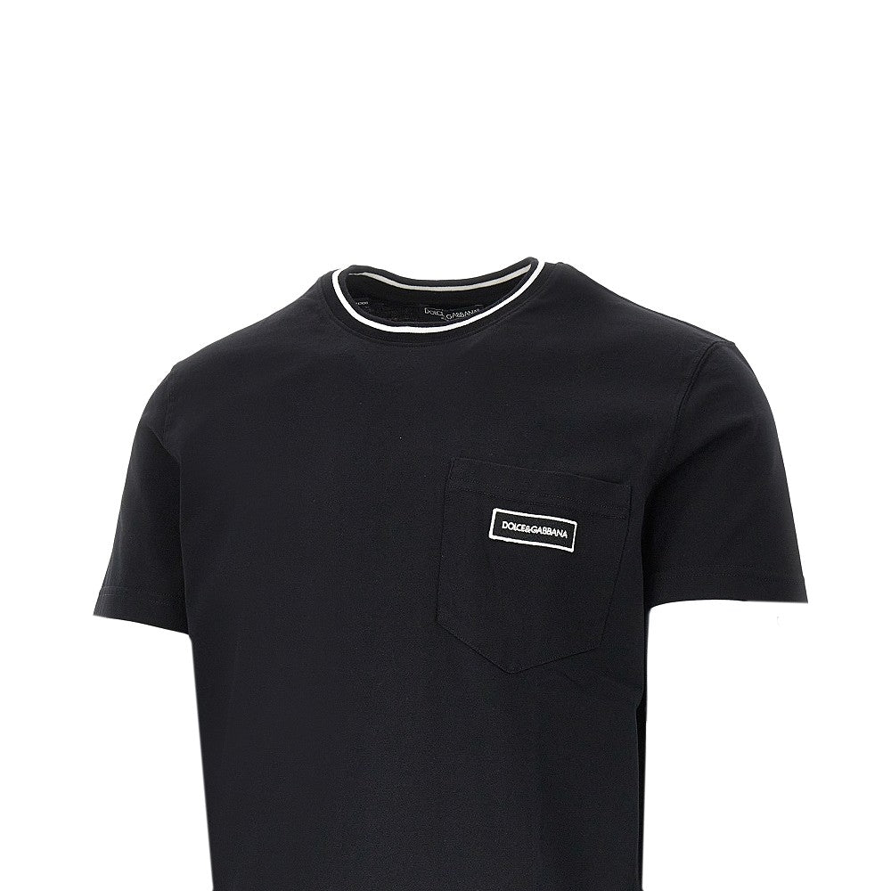 Dolce&Gabbana Men T-Shirt With Pocket And Logo Patch