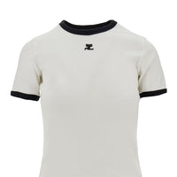 Courreges Women Cotton T-Shirt With Contrasting Trims