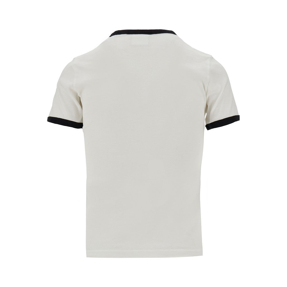 Courreges Women Cotton T-Shirt With Contrasting Trims