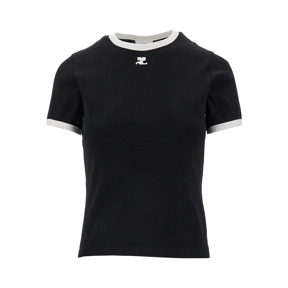 COURREGES Courreges Women Cotton T-Shirt With Contrasting Trims