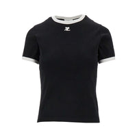 COURREGES Courreges Women Cotton T-Shirt With Contrasting Trims
