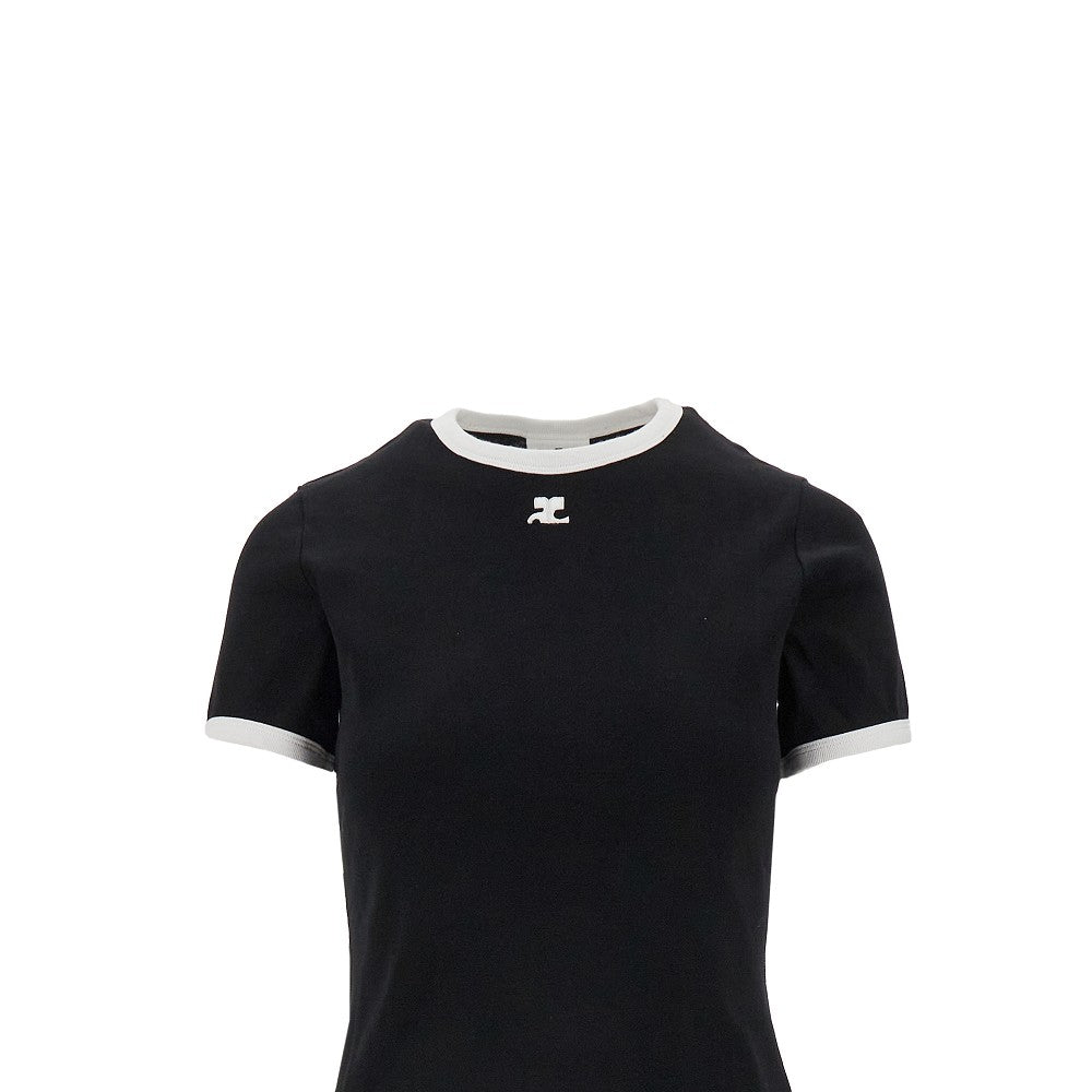 COURREGES Courreges Women Cotton T-Shirt With Contrasting Trims