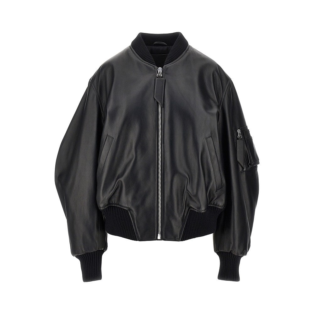 The Attico Women 'Anja' Leather Bomber Jacket