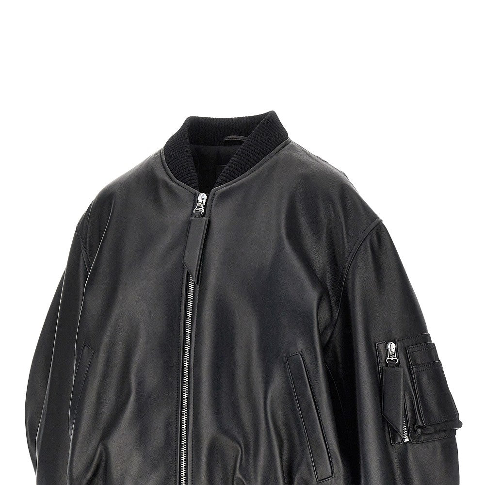 The Attico Women 'Anja' Leather Bomber Jacket