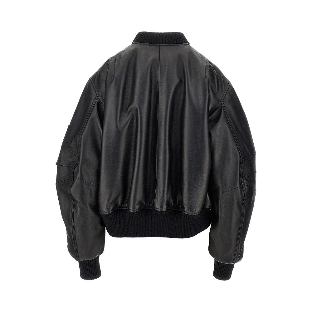 The Attico Women 'Anja' Leather Bomber Jacket