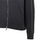 Burberry Men Full-Zip Hoodie With Check Piping