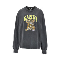 Ganni Women Cotton T-Shirt With 'Tiger' Print