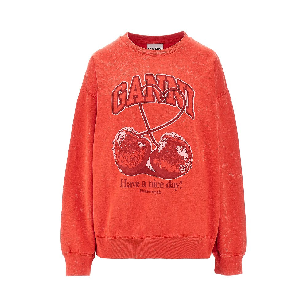 GANNI Ganni Women Cotton Sweatshirt With 'Cherry' Print