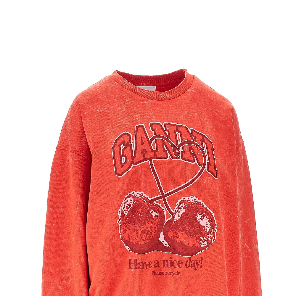 GANNI Ganni Women Cotton Sweatshirt With 'Cherry' Print