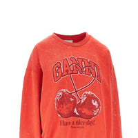 GANNI Ganni Women Cotton Sweatshirt With 'Cherry' Print