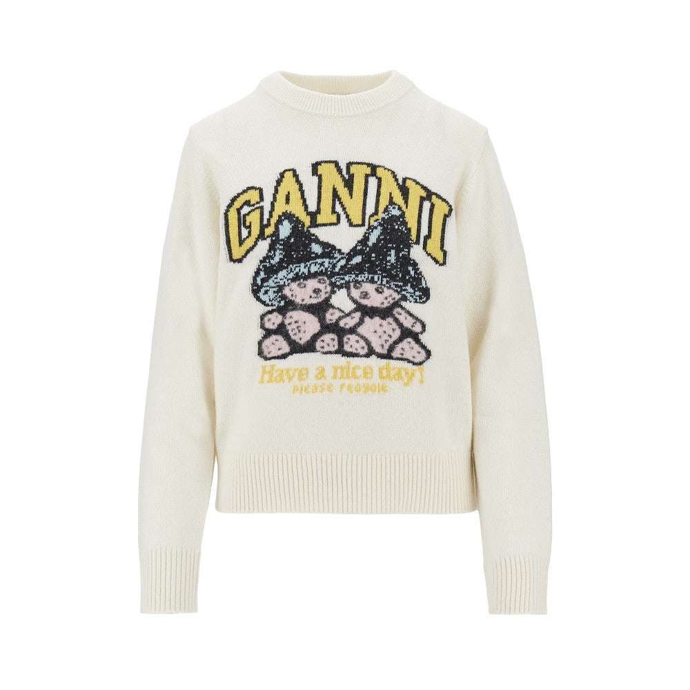 Ganni Women 'Mushroom Teddy' Wool-Blend Sweater