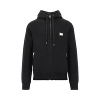 Dolce&Gabbana Men Full-Zip Hoodie With Logo Plate