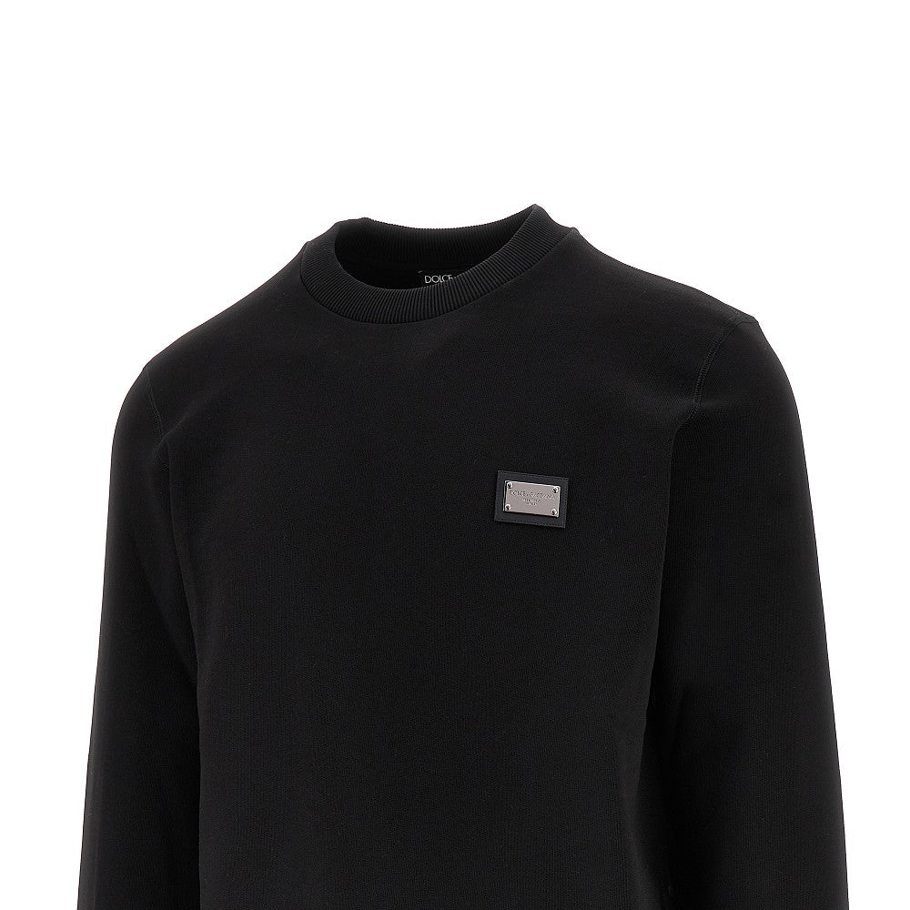 Dolce&Gabbana Men Logo Plate Crewneck Sweatshirt