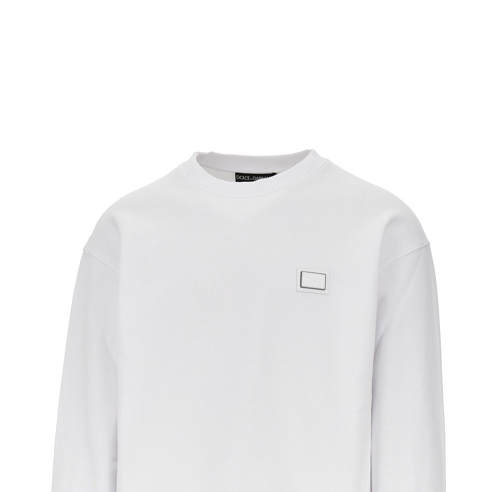 Dolce&Gabbana Men Logo Plate Crewneck Sweatshirt
