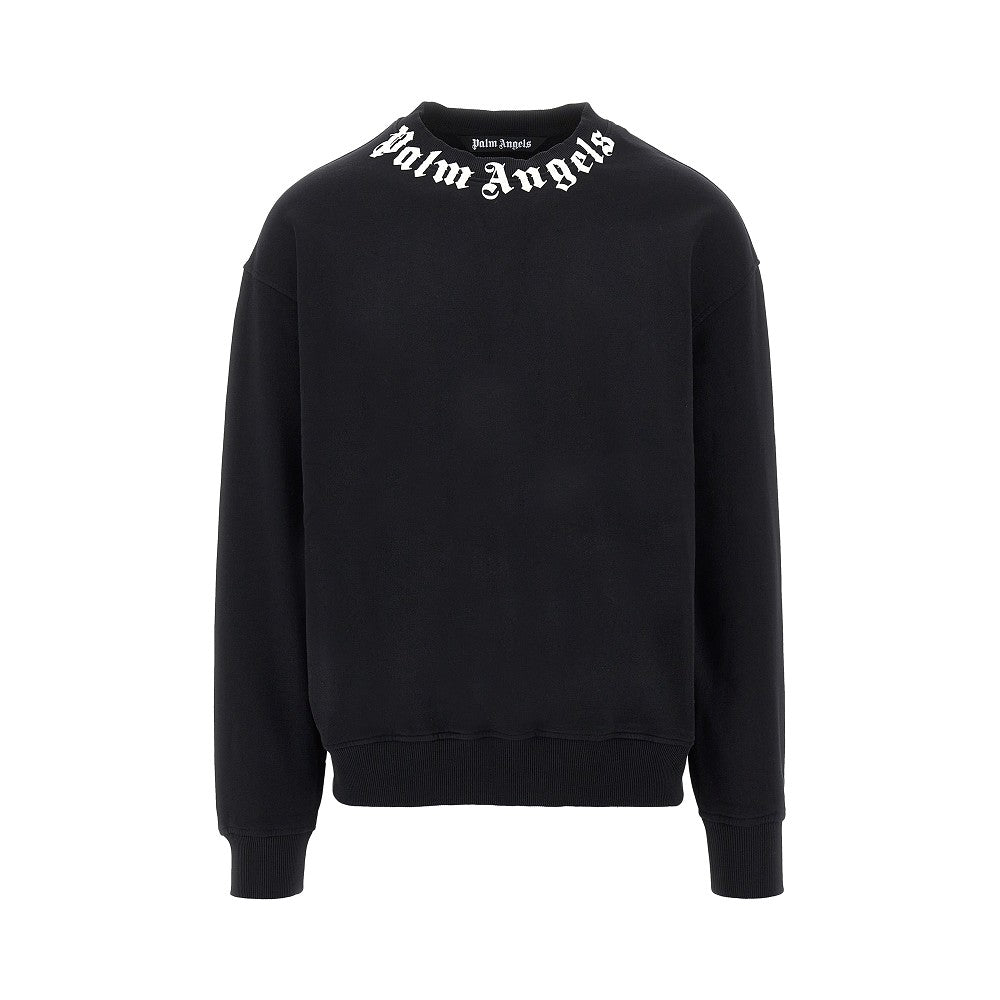 Palm Angels Men Neck Logo Print Crewneck Sweatshirt