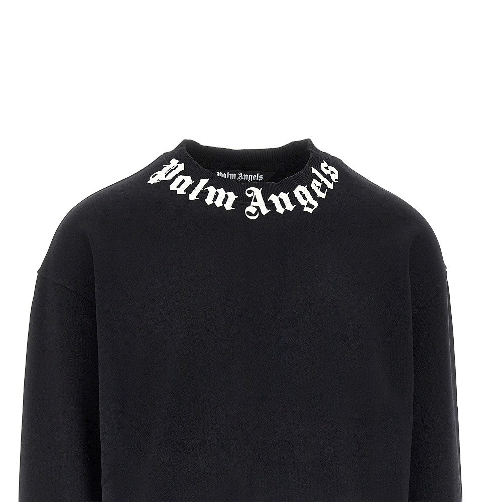 Palm Angels Men Neck Logo Print Crewneck Sweatshirt