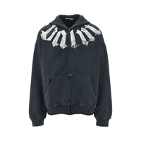 PALM ANGELS Palm Angels Men Logo Print Loose Fit Full-Zip Hoodie
