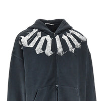 PALM ANGELS Palm Angels Men Logo Print Loose Fit Full-Zip Hoodie