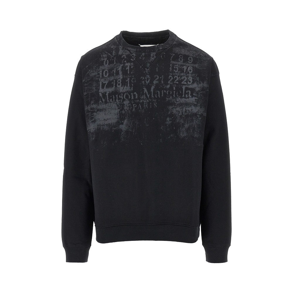 Maison Margiela Men Logo Print Oversized Crewneck Sweatshirt