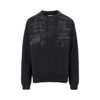 Maison Margiela Men Logo Print Oversized Crewneck Sweatshirt